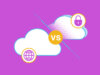 Grafische Darstellung von 2 Clouds zum Thema Private vs. Public Cloud | Cloud Lösungen für Unternehmen