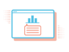 Illustration: Collaborative BI | Kommentarfunktion: Monitor mit Säulendiagramm und Sprechblase