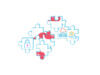 Illustrierte Puzzleteile mit einem Schloss, Cloud und Ideen-Symbol, Thema Backup Konzept